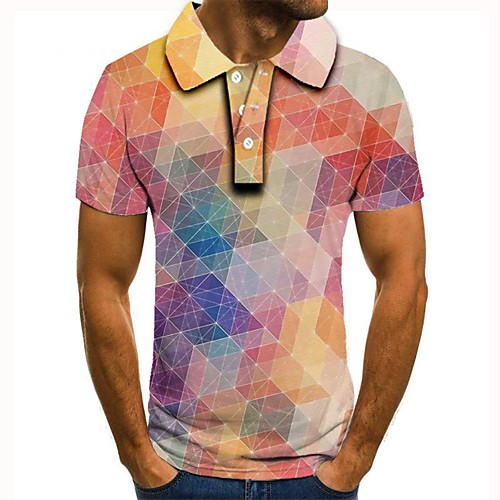

Men's Daily Basic Polo - 3D Rainbow