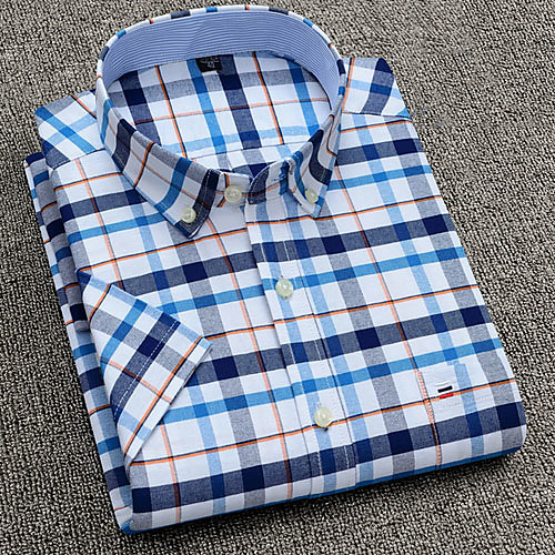 

Men's Houndstooth Print Shirt Daily Blue