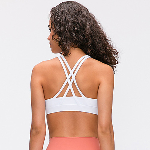 

Women's Bra Top Cross Back Removable Pad Fashion Pink Green Blue White Black Yoga Running Fitness Bra Top Top Sport Activewear Breathable Quick Dry Comfortable Stretchy