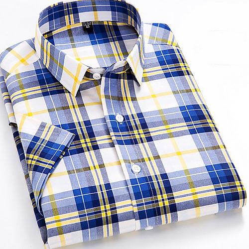 

Men's Houndstooth Print Shirt Daily Blue