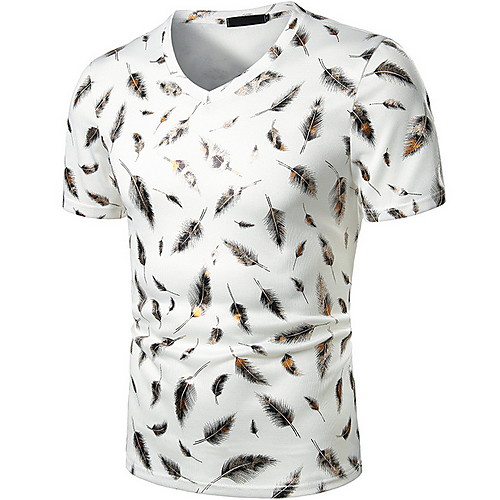 

Men's Geometric Print T-shirt Basic Daily White / Black