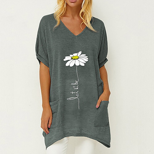 

Women's Daily T-shirt - Floral Green