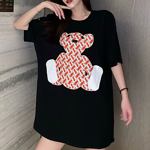 

Women's Cartoon T-shirt Daily White / Black
