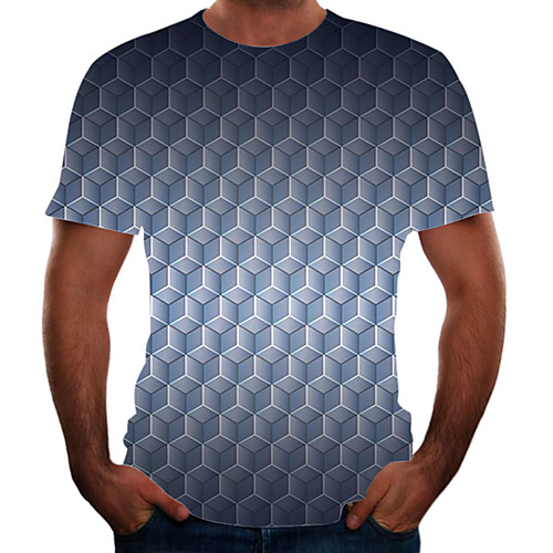

Men's Going out Weekend Basic T-shirt - Color Block / 3D / Animal Rainbow