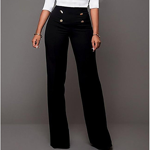

Women's Basic Chinos Pants - Solid Colored Wine White Black S M L