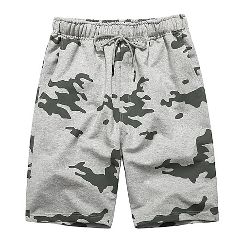 

Men's Sporty / Street chic Sweatpants / Shorts Pants - Camouflage / Solid Colored Sporty / Print Army Green Black Gray US32 / UK32 / EU40 US34 / UK34 / EU42 US36 / UK36 / EU44