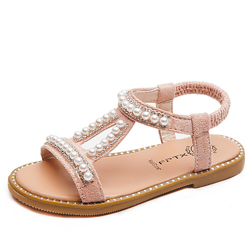 

Girls' Flower Girl Shoes / Roman Shoes PU Sandals Toddler(9m-4ys) / Little Kids(4-7ys) Walking Shoes Pearl White / Black / Pink Summer / Party & Evening