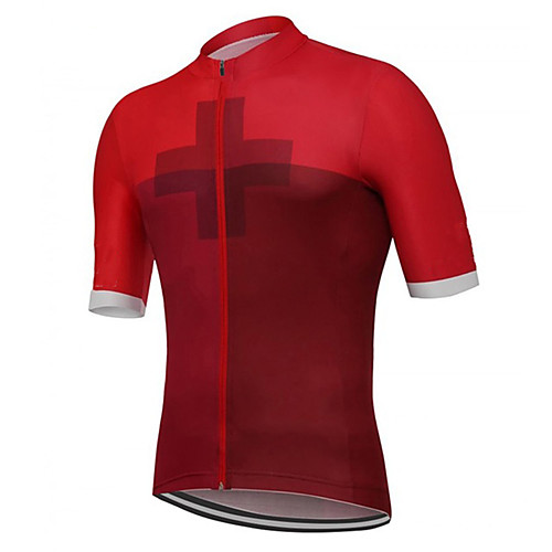 

21Grams Men's Short Sleeve Cycling Jersey Red Bike Jersey Top Mountain Bike MTB Road Bike Cycling UV Resistant Breathable Quick Dry Sports Clothing Apparel / Stretchy
