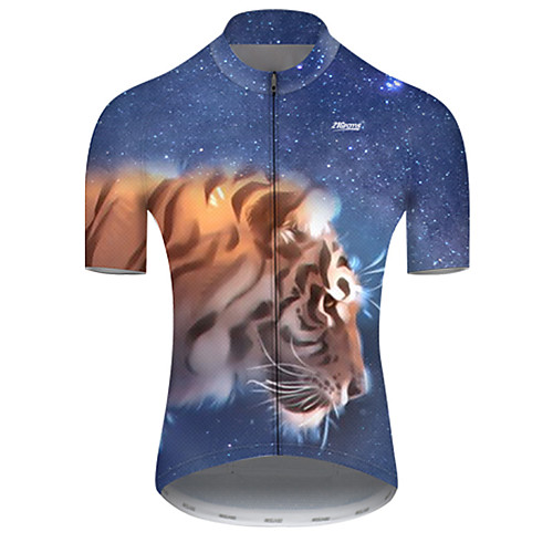 

21Grams Men's Short Sleeve Cycling Jersey BlueYellow Galaxy Bike Top Mountain Bike MTB Road Bike Cycling Breathable Sports Clothing Apparel / Micro-elastic