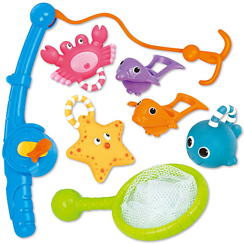 

Fishing Floating Squirts Toy Water Scoop Toy Bath Toys Kid's Child's Rubber Swimming Pool Bathtub 8 pcs Fishing Rod Fishing Net 3Squirts Toy 2 Strain Scoop Toy Organizer Bag All