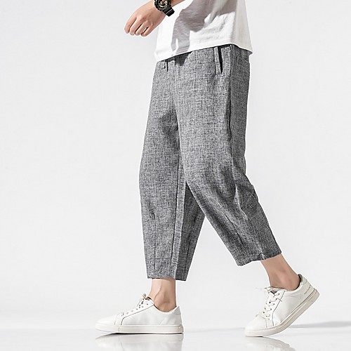 

Men's Sporty / Chinoiserie Chinos Pants - Solid Colored Drawstring Comfort Light gray Dark Gray Black US32 / UK32 / EU40 US34 / UK34 / EU42 US38 / UK38 / EU46