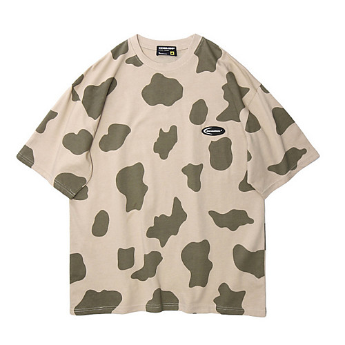 

Men's Women's Solid Colored T-shirt Daily Weekend Light Brown / White