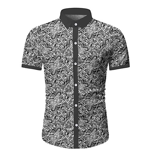 

Men's Daily Basic Shirt - Floral / Geometric Red