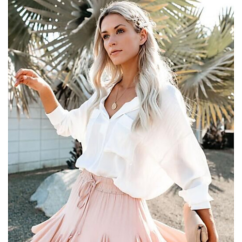 

Women's Solid Colored Shirt Daily White