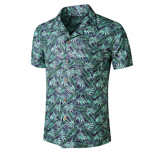 

Men's Graphic Palm Tree Print Shirt Tropical Daily Green