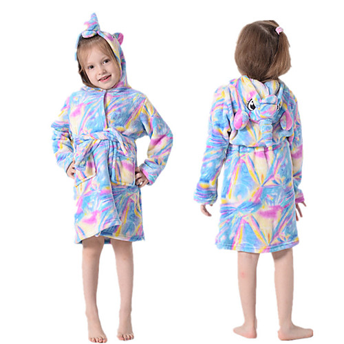 

Kid's Kigurumi Pajamas Bathrobe Unicorn Flying Horse Onesie Pajamas Flannelette Red / Pink / Ink Blue Cosplay For Boys and Girls Animal Sleepwear Cartoon Festival / Holiday Costumes