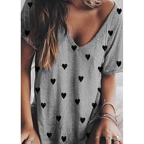 

Women's Geometric T-shirt Daily Wine / White / Purple / Khaki / Gray