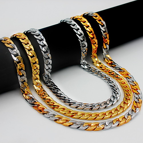 

Necklace Twisted Statement Unique Design Trendy Fashion Chrome Yellow Gold Silver 75 cm Necklace Jewelry 1pc For Party Evening Sport Street