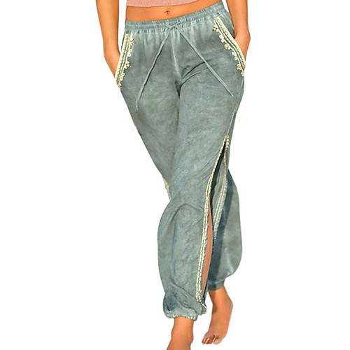 

Women's Basic Chinos Pants - Solid Colored Wine Black Blue S M L