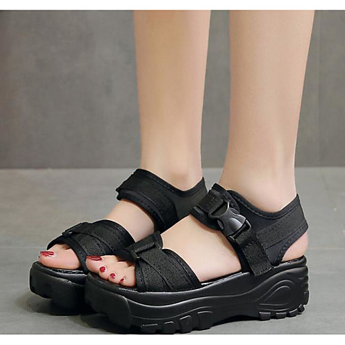 

Women's Sandals Summer Creepers Open Toe Daily PU Red / Black