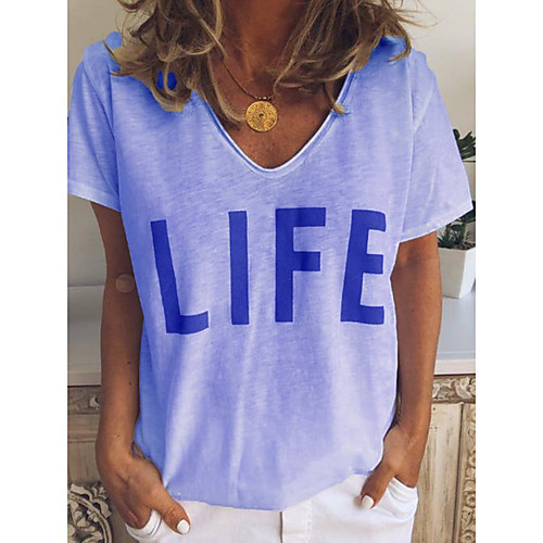 

Women's Daily T-shirt - Letter Yellow