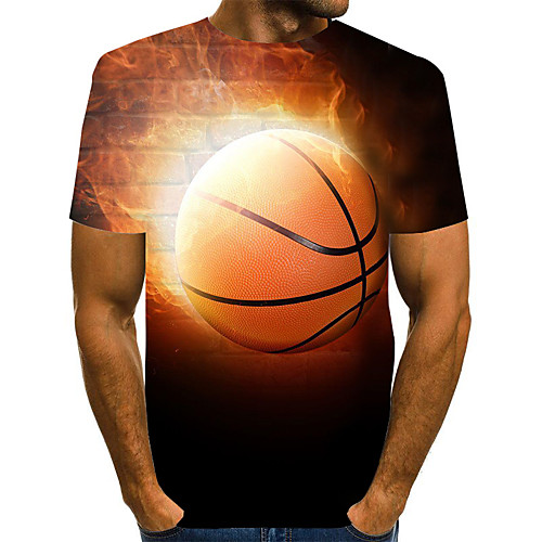 

Men's Daily Weekend Basic / Exaggerated T-shirt - Color Block / 3D Print Rainbow