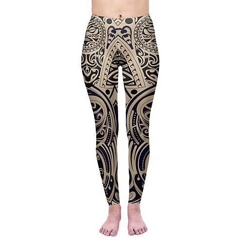 

Women's Yoga Pants Winter 3D Print Black Elastane Yoga Running Fitness Tights Leggings Sport Activewear Quick Dry Moisture Wicking Butt Lift Tummy Control High Elasticity Skinny