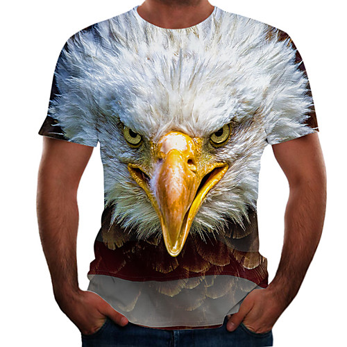 

Men's Graphic Animal T-shirt Basic Elegant Daily Going out White