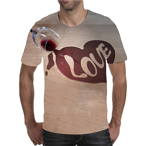 

Men's Holiday Going out Street chic / Exaggerated T-shirt - Geometric / Color Block / 3D Print Rainbow