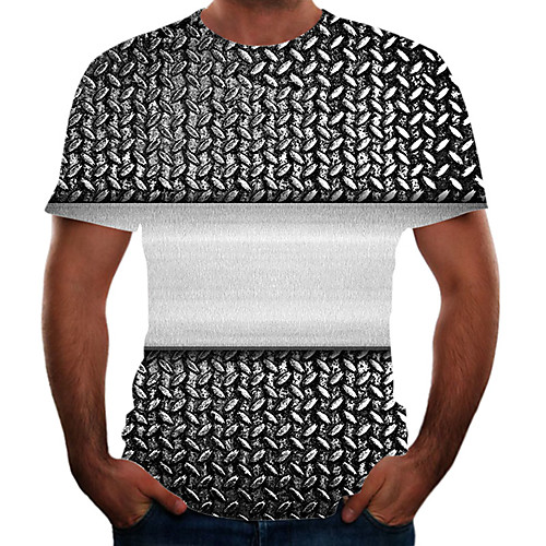

Men's Going out Weekend Basic T-shirt - Color Block / 3D / Animal Rainbow