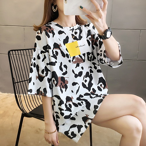 

Women's Geometric T-shirt Daily Black / Blushing Pink