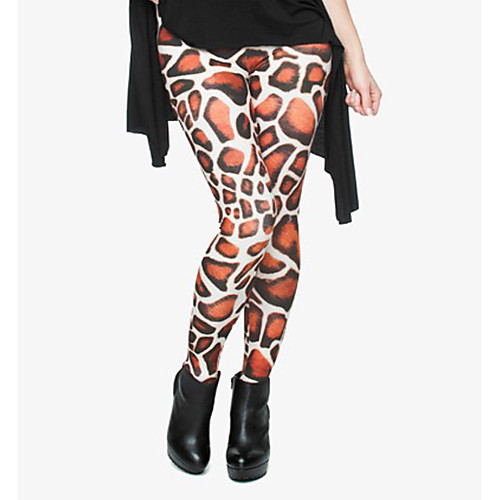 

Women's Sports / Yoga Sporty / Basic Legging - Print, Print Mid Waist Brown One-Size