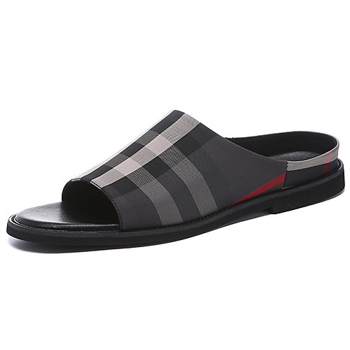 

Men's Summer / Fall Classic / Chinoiserie Daily Sandals Walking Shoes Microfiber Breathable Non-slipping Black