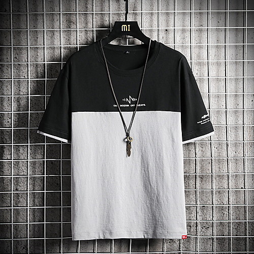 

Men's Color Block T-shirt Daily Black / Green
