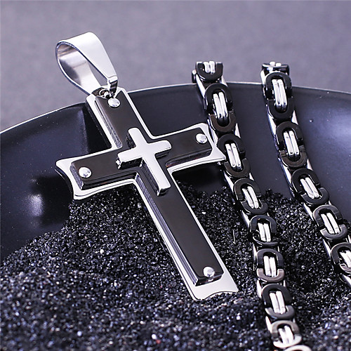 

Necklace Crossover Artistic Classic Titanium Steel Black 55 cm Necklace Jewelry 1pc For Anniversary Street Festival