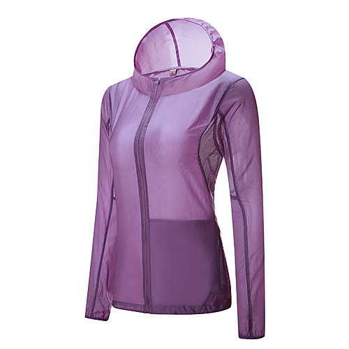 

Women's Hiking Jacket Outdoor Waterproof Breathable Quick Dry Ultra Light (UL) Hoodie Top Fishing Climbing Beach Light Purple / Fuchsia / Pink / Blue