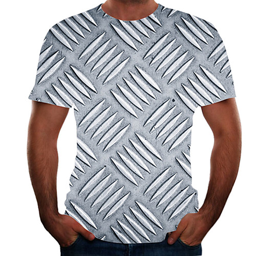 

Men's Going out Weekend Basic T-shirt - Color Block / 3D / Animal Rainbow