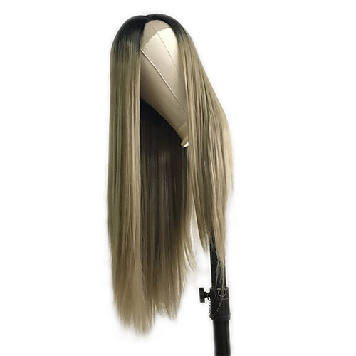 

Synthetic Lace Front Wig Straight Middle Part Lace Front Wig Long Ombre Blonde Synthetic Hair 18-26 inch Women's Cosplay Soft Party Blonde Ombre
