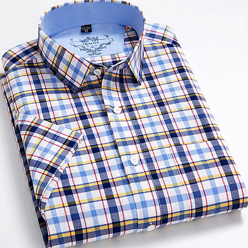 

Men's Houndstooth Print Shirt Daily Navy Blue