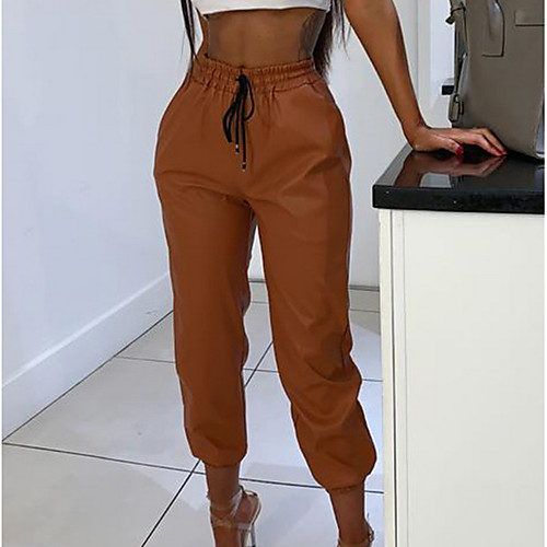 

Women's Basic Chinos Pants - Solid Colored Black Green Brown S M L