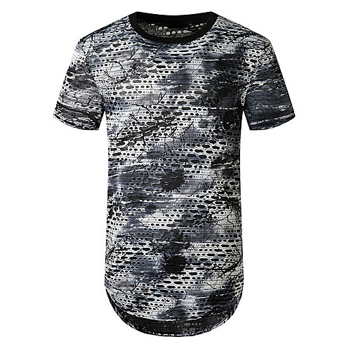 

Men's Geometric Print T-shirt Basic Daily Blue / Dark Gray