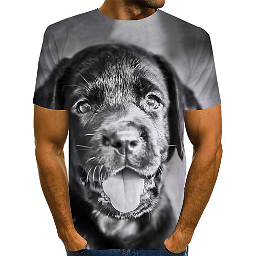 

Men's Daily Going out Basic / Street chic T-shirt - Geometric Print Dark Gray