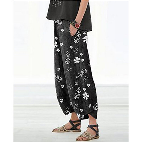 

Women's Basic Chinos Pants - Print Black Red Light gray S M L