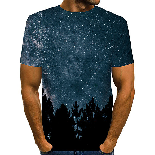 

Men's Daily Basic / Exaggerated T-shirt - 3D Purple