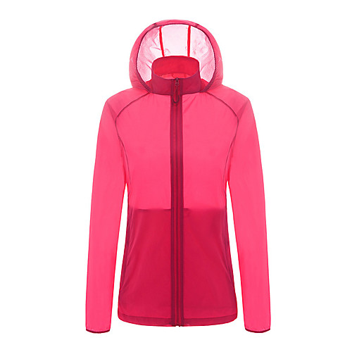 

Women's Hiking Jacket Outdoor Waterproof Quick Dry Anti-Eradiation Hoodie Top Fishing Climbing Beach Light Purple / Fuchsia / Light Blue