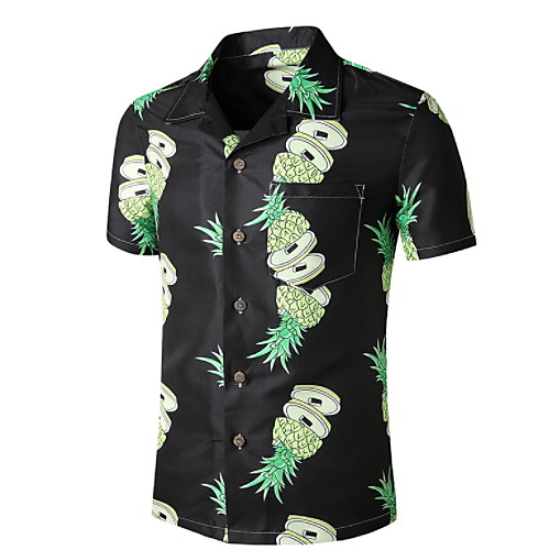 

Men's Graphic Pineapple Print Shirt Tropical Daily Black
