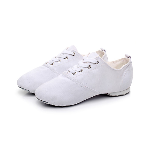 

Men's / Women's Ballet Shoes / Jazz Shoes / Dance Sneakers Canvas Lace-up Flat / Sneaker Flat Heel Dance Shoes White / Black / Red