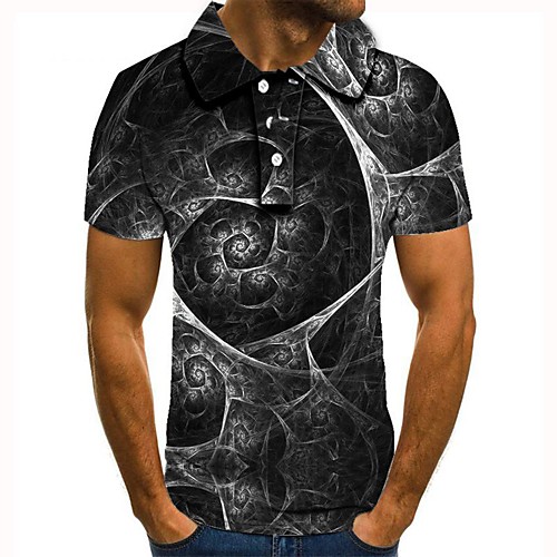 

Men's Graphic 3D Print Print Polo Daily Gray