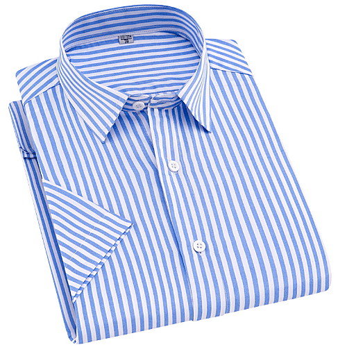 

Men's Striped Print Shirt Daily Blue