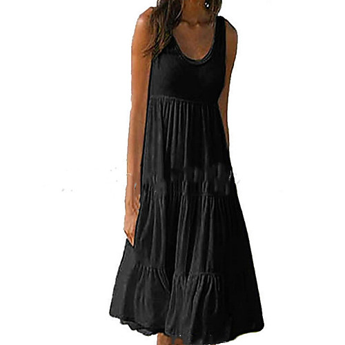 

Women's 2020 Yellow Blushing Pink Summer Dress Casual Chinoiserie Sundress Solid Color S M